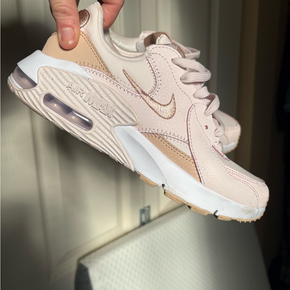 Nike Pink and White Sneakers with Air Max Sole